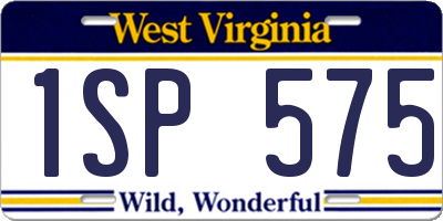 WV license plate 1SP575