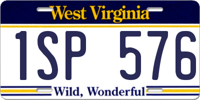 WV license plate 1SP576
