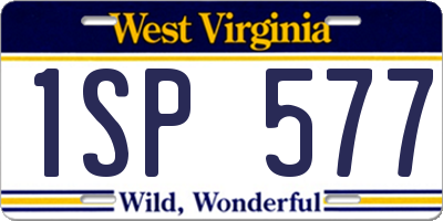 WV license plate 1SP577