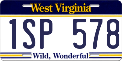 WV license plate 1SP578
