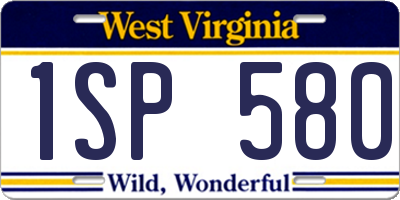WV license plate 1SP580