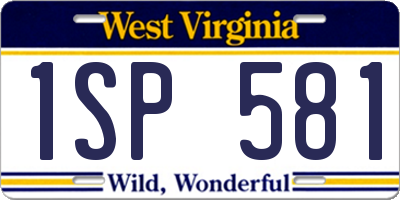 WV license plate 1SP581