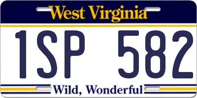 WV license plate 1SP582
