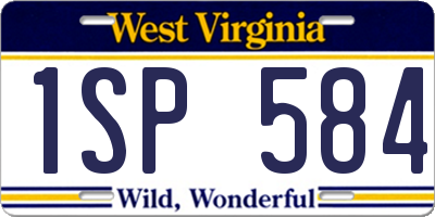 WV license plate 1SP584