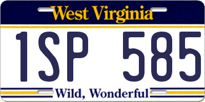 WV license plate 1SP585