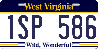 WV license plate 1SP586