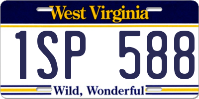 WV license plate 1SP588