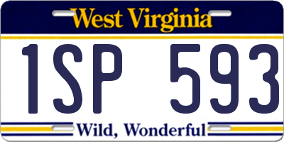 WV license plate 1SP593