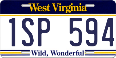 WV license plate 1SP594