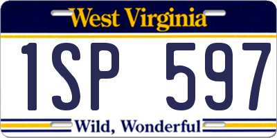 WV license plate 1SP597