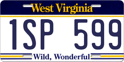 WV license plate 1SP599