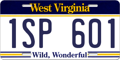 WV license plate 1SP601