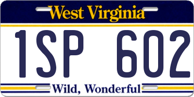 WV license plate 1SP602