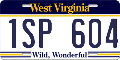 WV license plate 1SP604