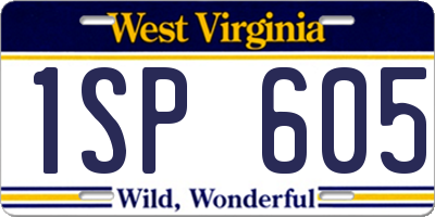 WV license plate 1SP605