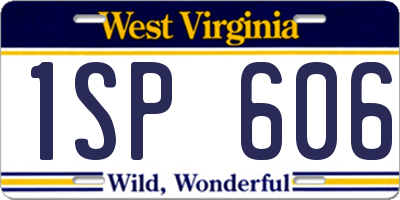 WV license plate 1SP606