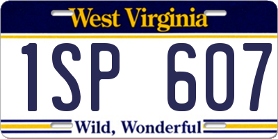 WV license plate 1SP607