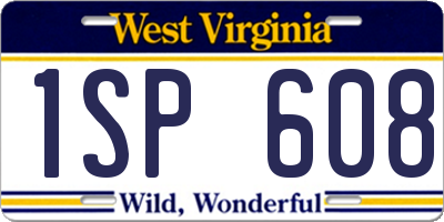 WV license plate 1SP608