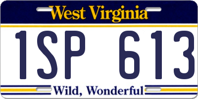 WV license plate 1SP613
