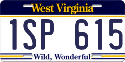 WV license plate 1SP615