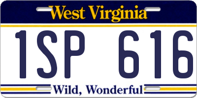 WV license plate 1SP616