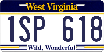 WV license plate 1SP618
