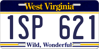 WV license plate 1SP621