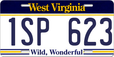 WV license plate 1SP623