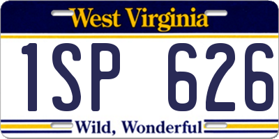 WV license plate 1SP626