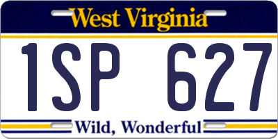 WV license plate 1SP627