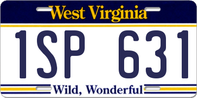 WV license plate 1SP631