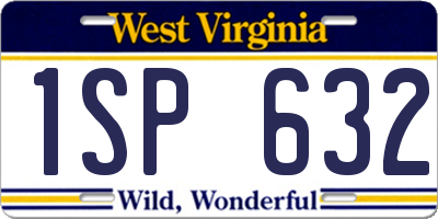 WV license plate 1SP632