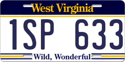 WV license plate 1SP633