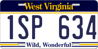 WV license plate 1SP634