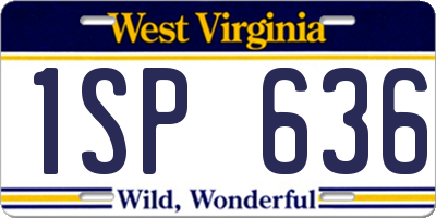 WV license plate 1SP636