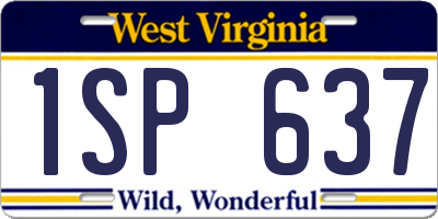 WV license plate 1SP637
