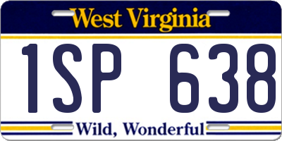 WV license plate 1SP638