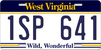 WV license plate 1SP641