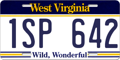 WV license plate 1SP642
