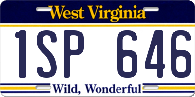 WV license plate 1SP646