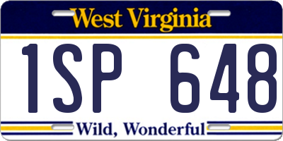 WV license plate 1SP648