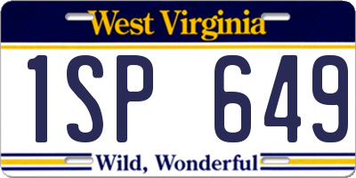 WV license plate 1SP649