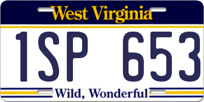 WV license plate 1SP653