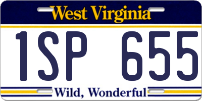 WV license plate 1SP655