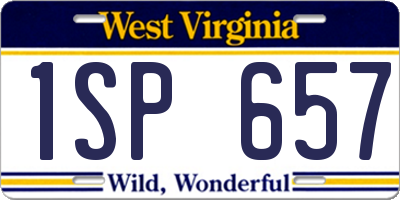 WV license plate 1SP657