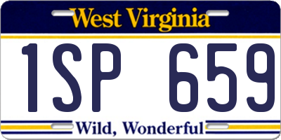 WV license plate 1SP659