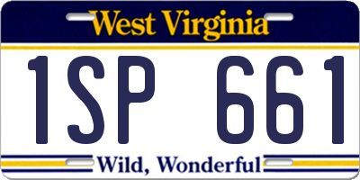 WV license plate 1SP661