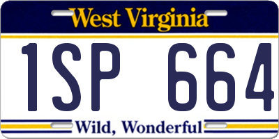 WV license plate 1SP664