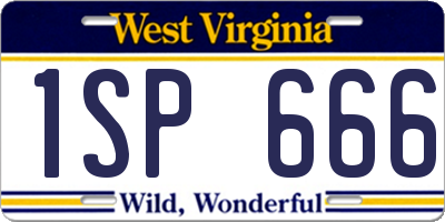WV license plate 1SP666