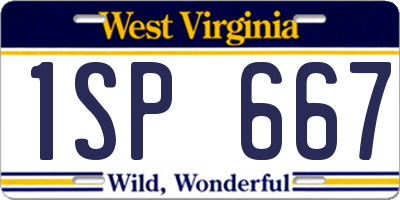 WV license plate 1SP667